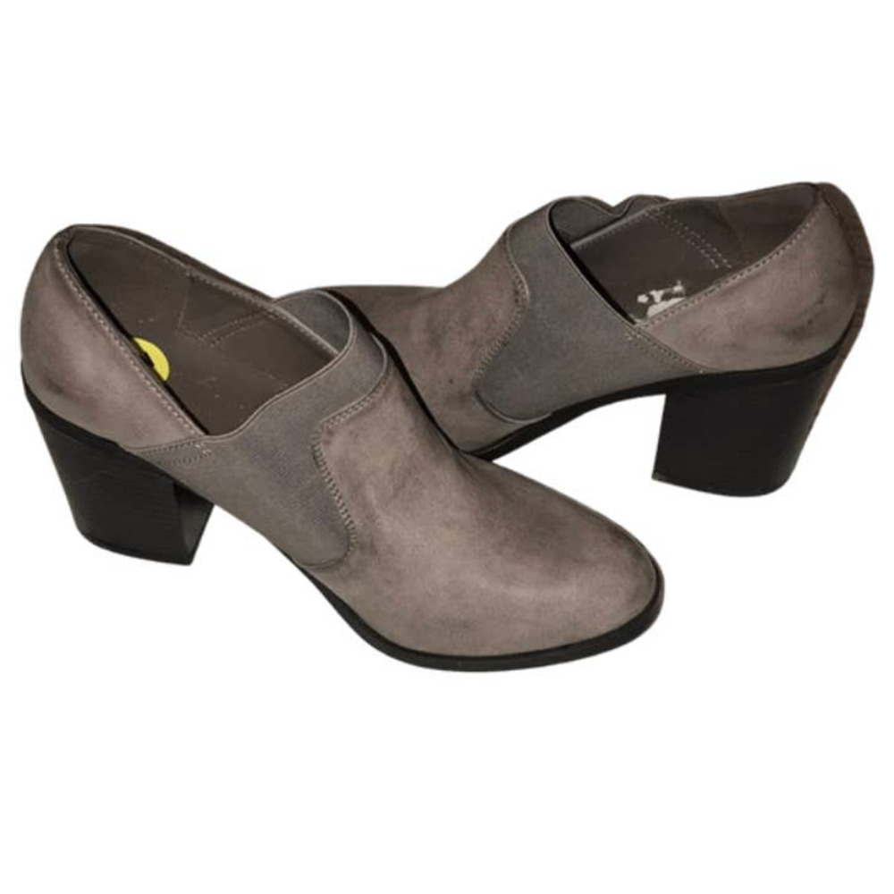 SECRET CELEBRITY LIGHT BROWN BLOCK HEEL ANKLE BOOTS SIZE 9M